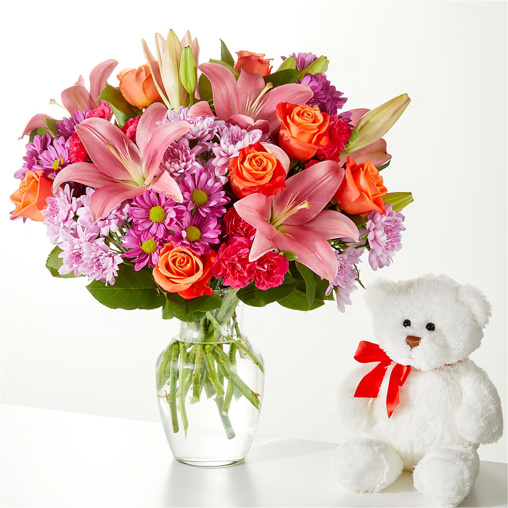One and Only Bouquet and Bear Bundle – Gladrich Florist Shoppe, Punta Gorda FL