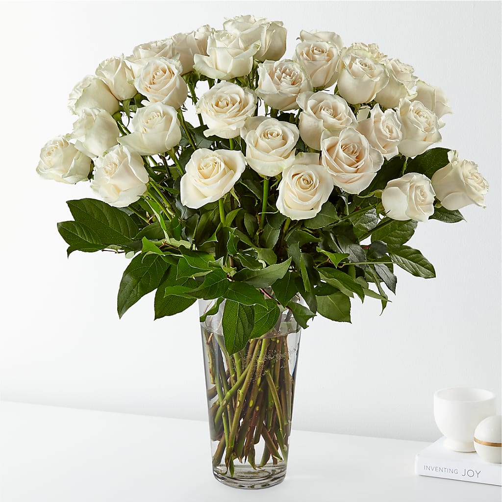 Long Stem White Rose Bouquet – Gladrich Florist Shoppe, Punta Gorda FL