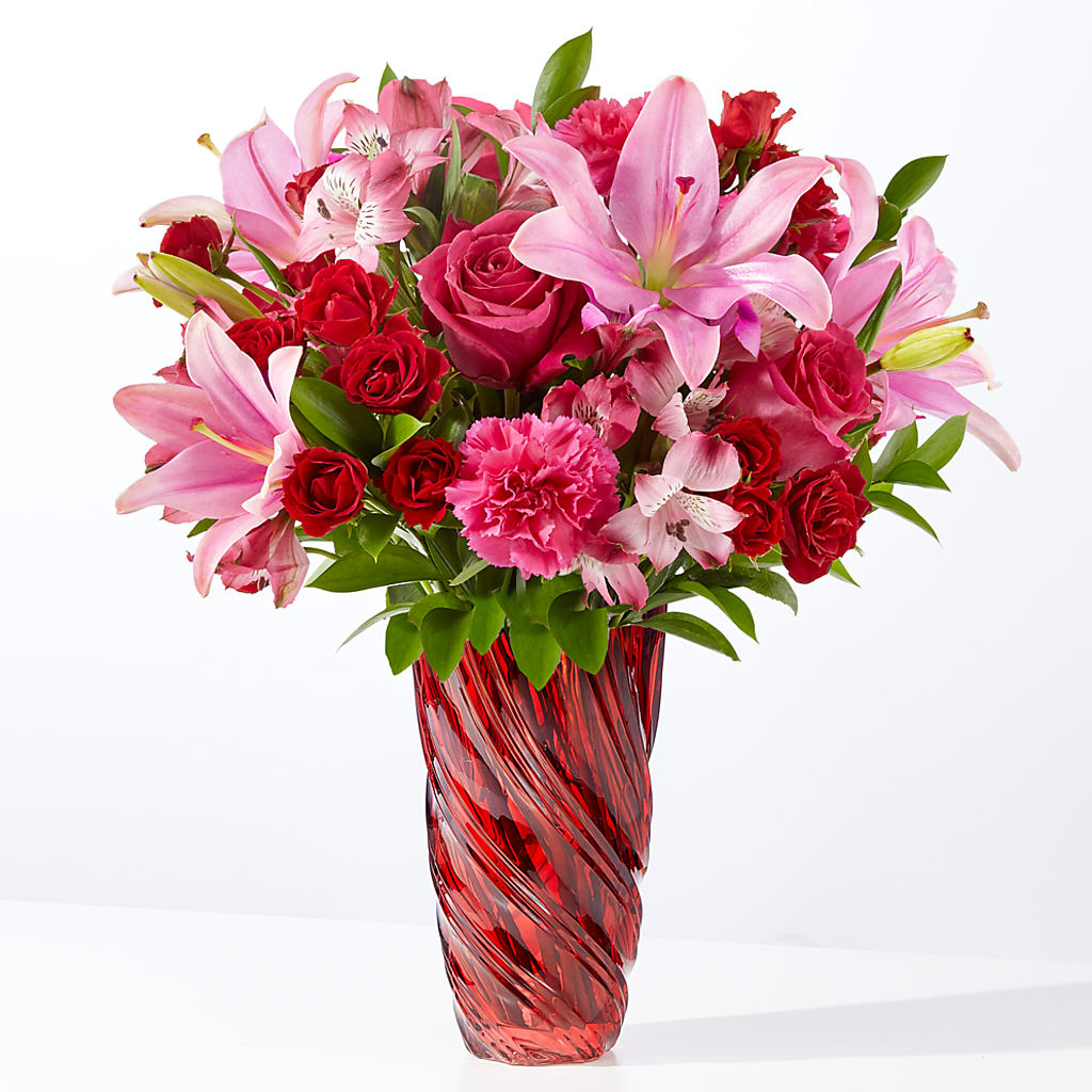 In Love Bouquet with Luxe Swirl Vase – Gladrich Florist Shoppe, Punta Gorda FL