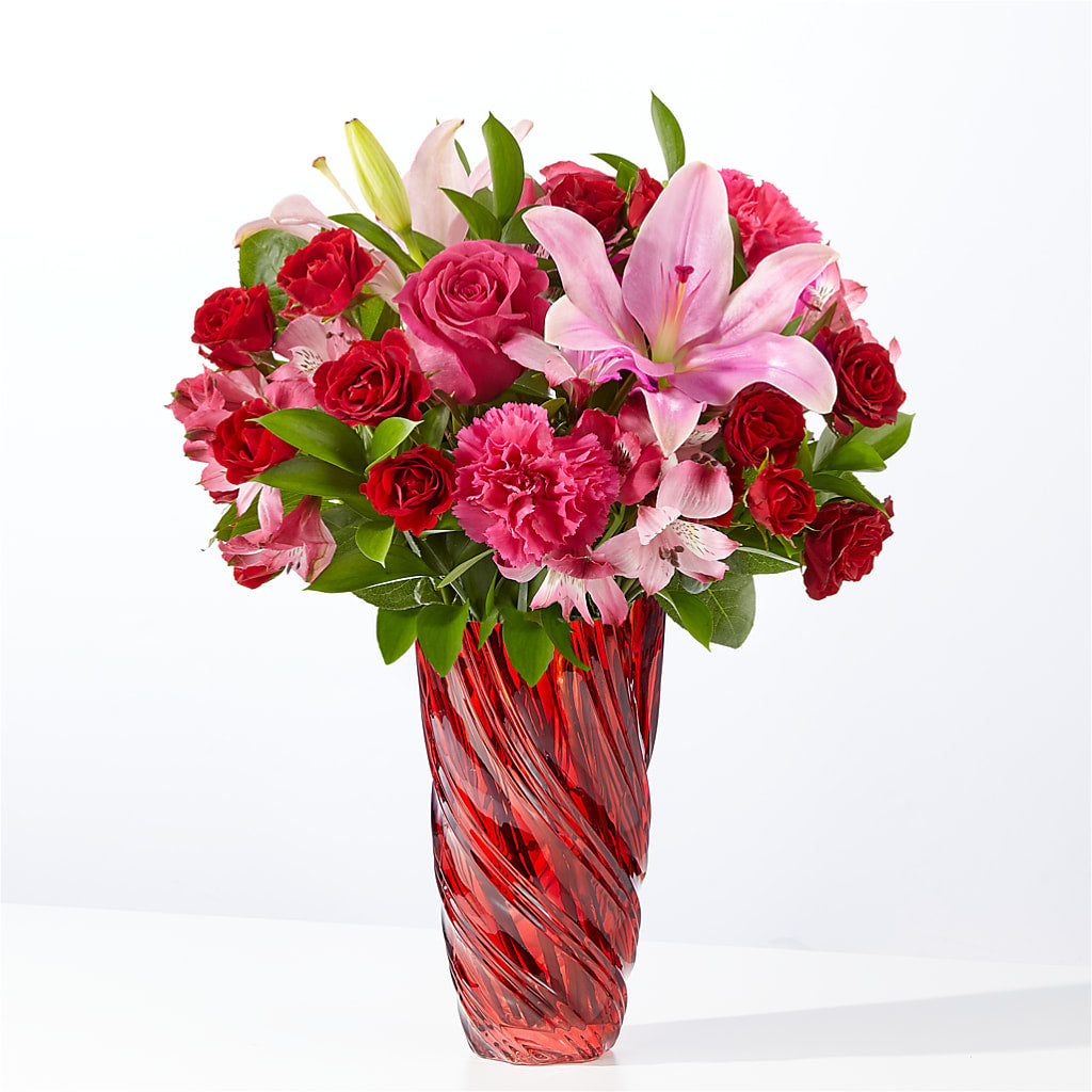 In Love Bouquet with Luxe Swirl Vase – Gladrich Florist Shoppe, Punta Gorda FL