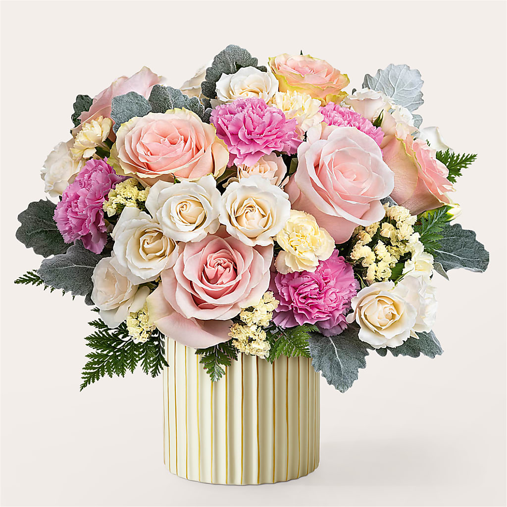 Blissful Moments Bouquet with Ivory Vase – Gladrich Florist Shoppe, Punta Gorda FL