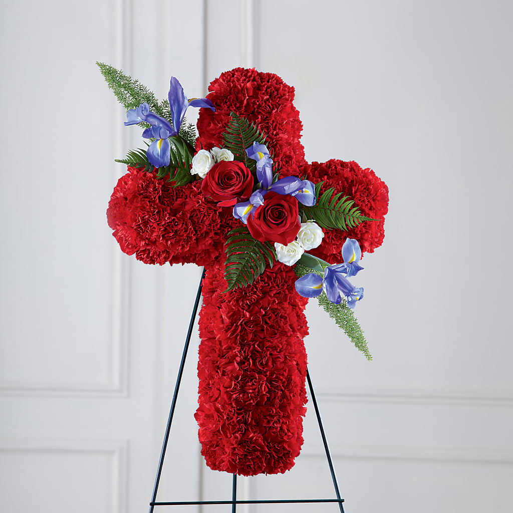 Faithful Hero Floral Cross – Gladrich Florist Shoppe, Punta Gorda FL