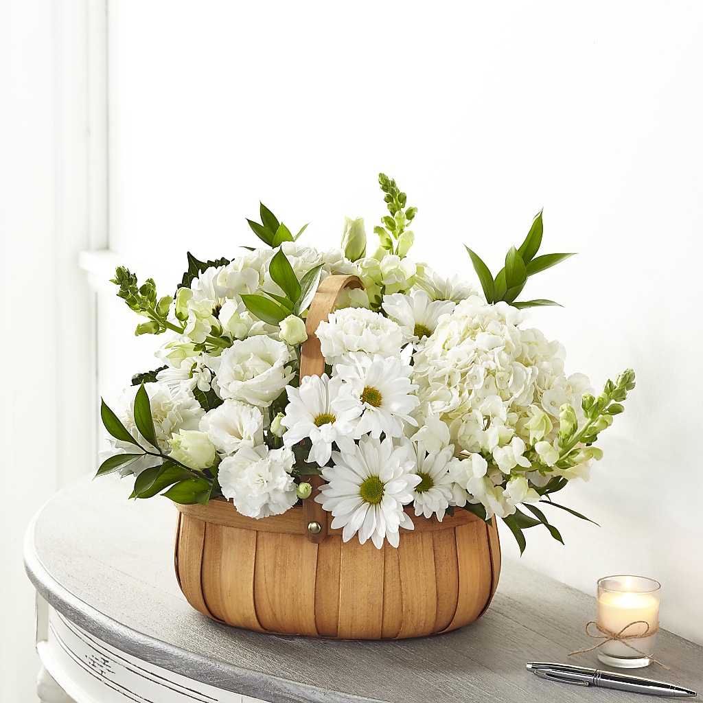 Pure Ivory Basket – Gladrich Florist Shoppe, Punta Gorda FL