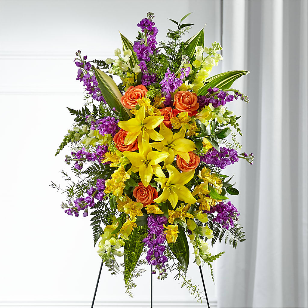 Thoughtful Prayers Standing Spray – Gladrich Florist Shoppe, Punta Gorda FL
