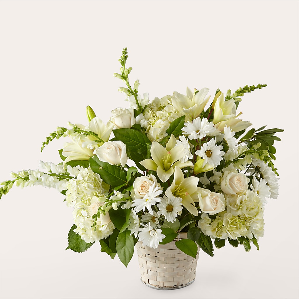 Ivory Elegance Floral Basket – Gladrich Florist Shoppe, Punta Gorda FL