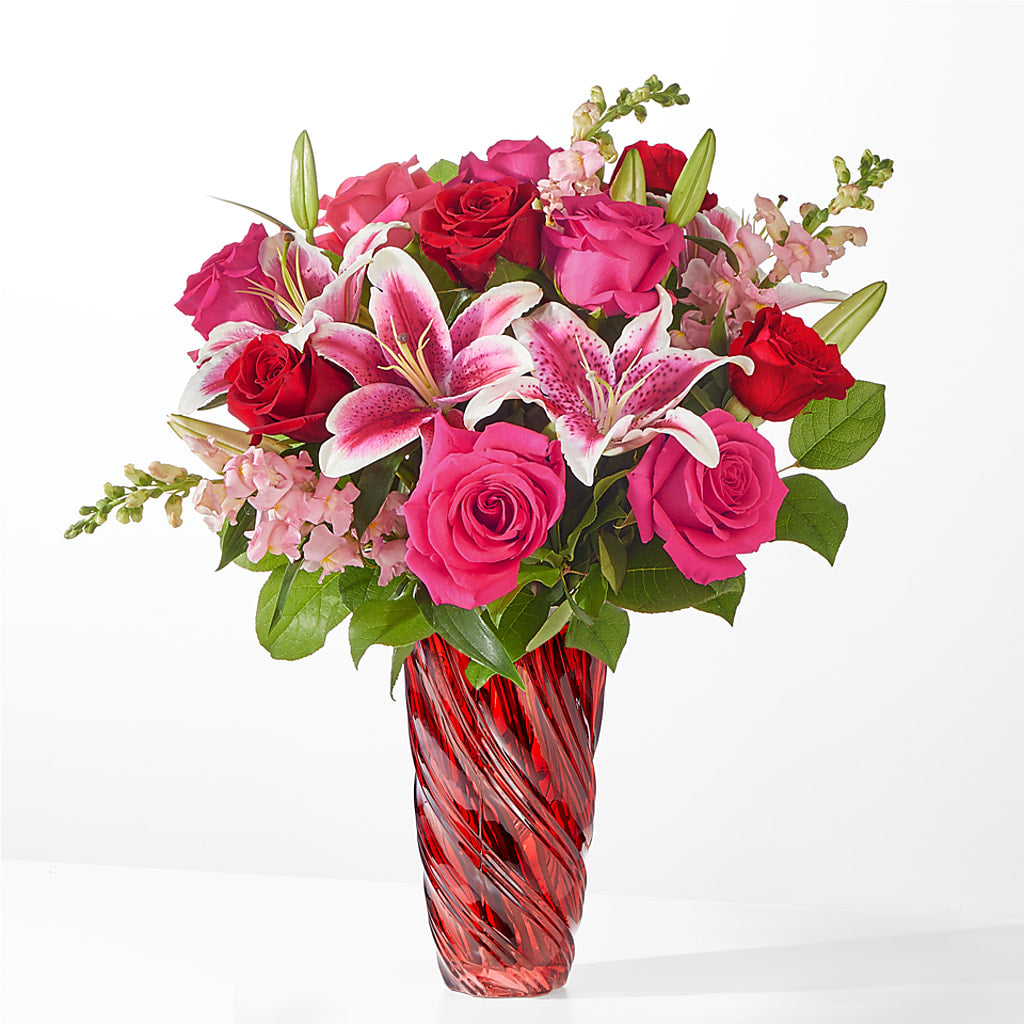 Always You Bouquet with Luxe Swirl Vase – Gladrich Florist Shoppe, Punta Gorda FL