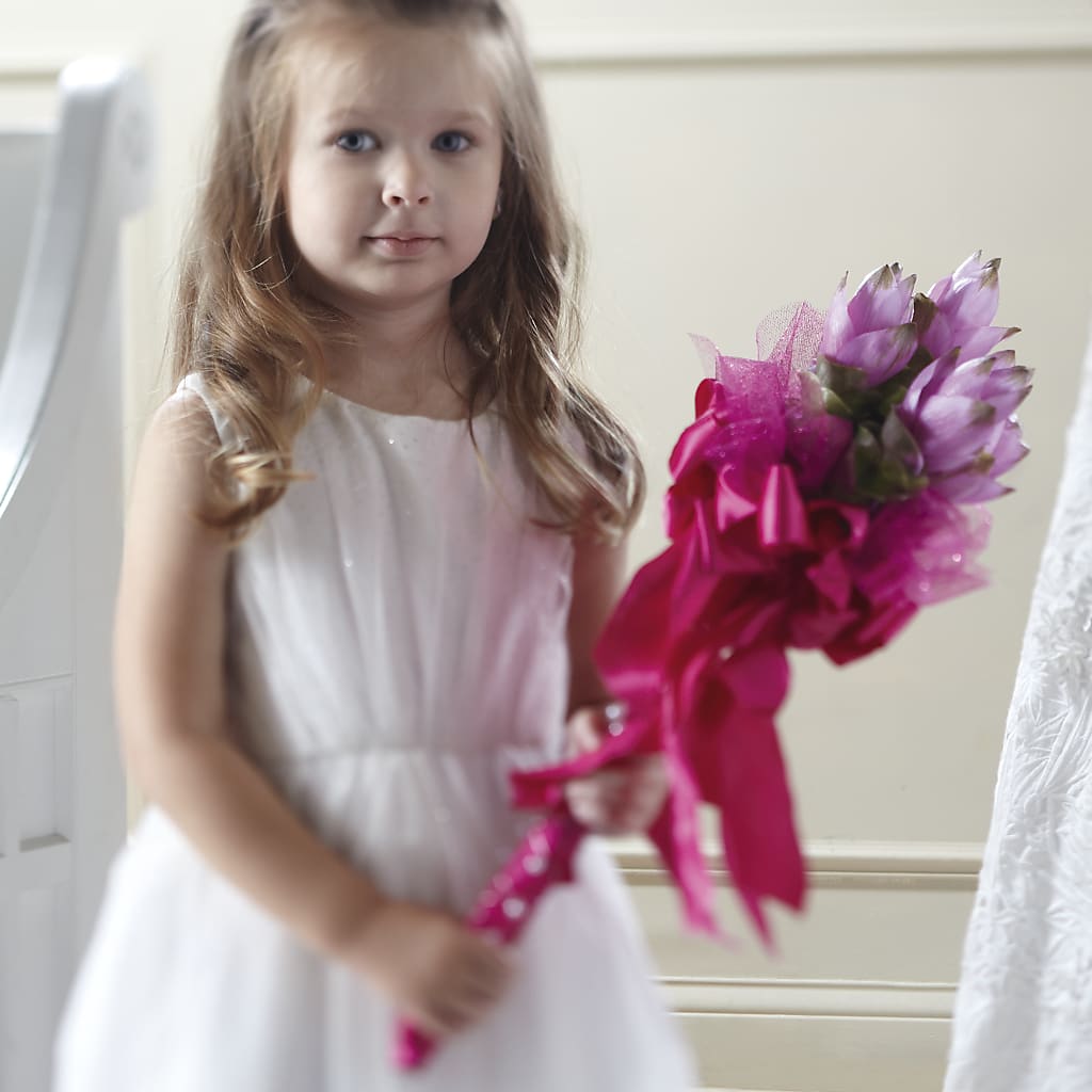 Sparkle Pink Flower Girl Bouquet – Gladrich Florist Shoppe, Punta Gorda FL