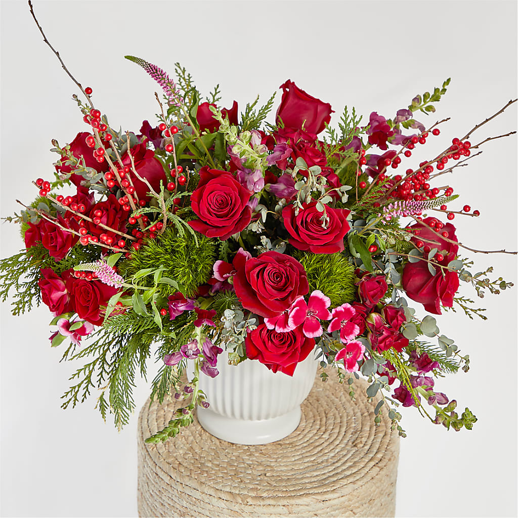 Big Red Bow Bouquet –  Gladrich Florist Shoppe, Punta Gorda FL