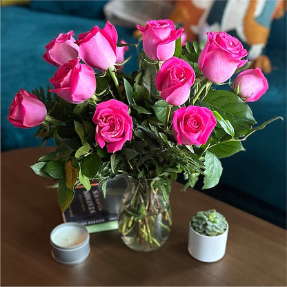 Long Stem Pink Rose Bouquet –  Gladrich Florist Shoppe, Punta Gorda FL