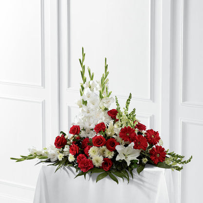 Crimson & White Arrangement –  Gladrich Florist Shoppe, Punta Gorda FL