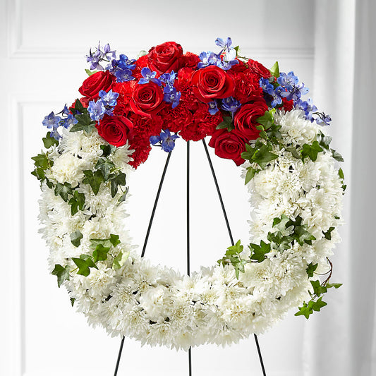 Patriotic Passion Wreath –  Gladrich Florist Shoppe, Punta Gorda FL