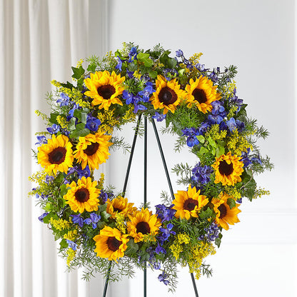 Bright Rays Wreath –  Gladrich Florist Shoppe, Punta Gorda FL