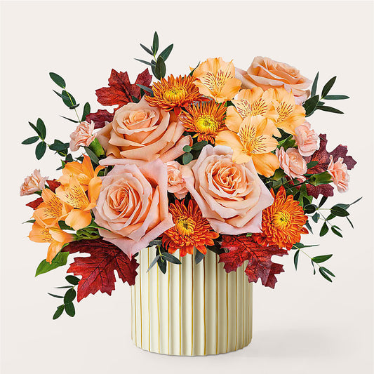 Spiced Latte Bouquet with Ivory Vase –  Gladrich Florist Shoppe, Punta Gorda FL