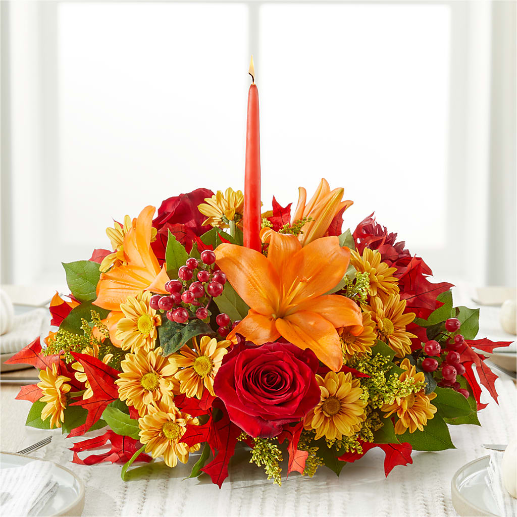 Autumn's Embrace Centerpiece –  Gladrich Florist Shoppe, Punta Gorda FL
