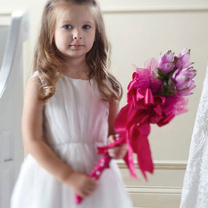 Sparkle Pink Flower Girl Bouquet –  Gladrich Florist Shoppe, Punta Gorda FL