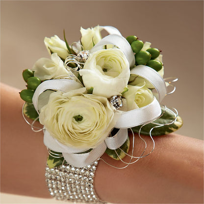 White Wedding Corsage –  Gladrich Florist Shoppe, Punta Gorda FL